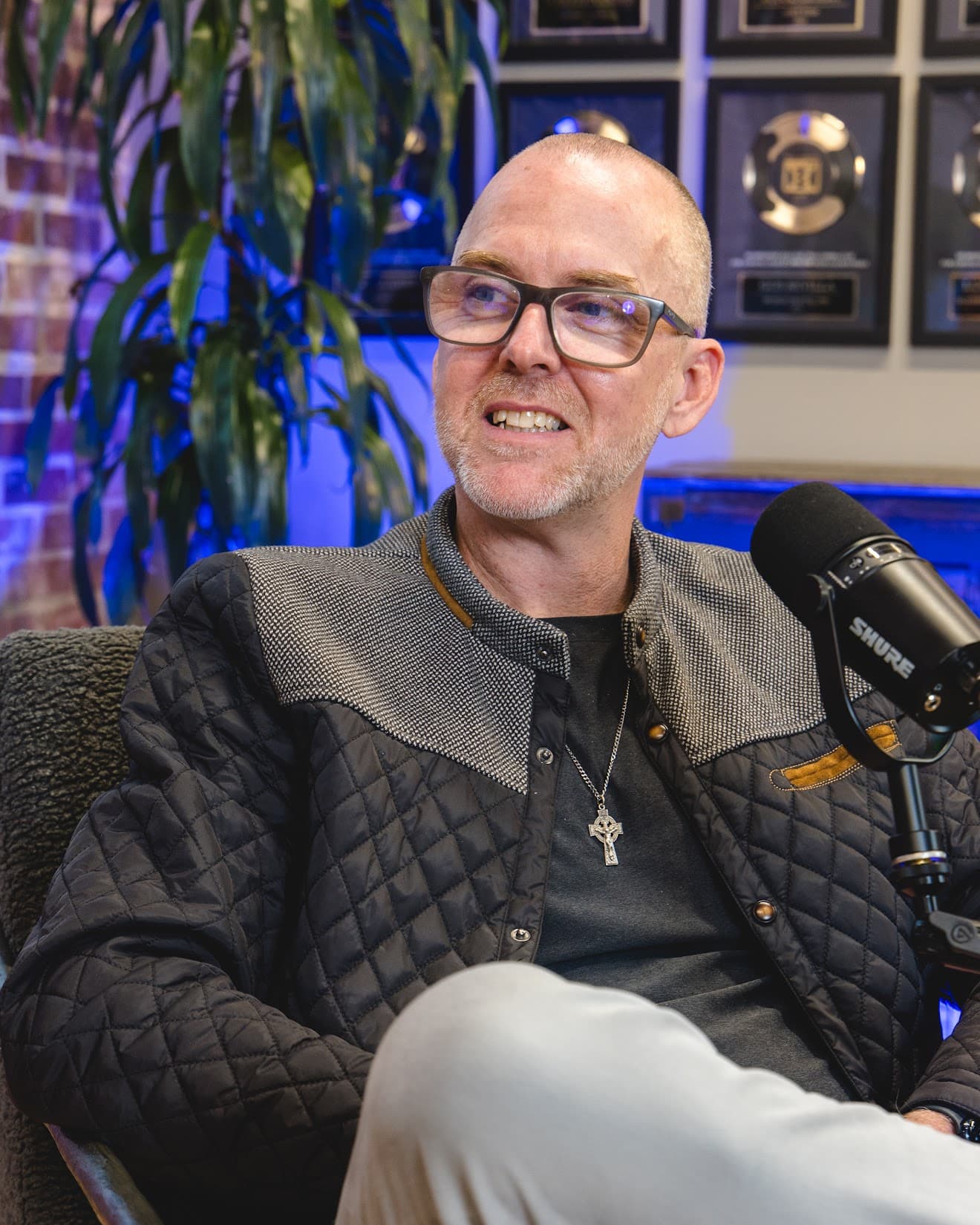 James Curran, mid-conversation in the studio